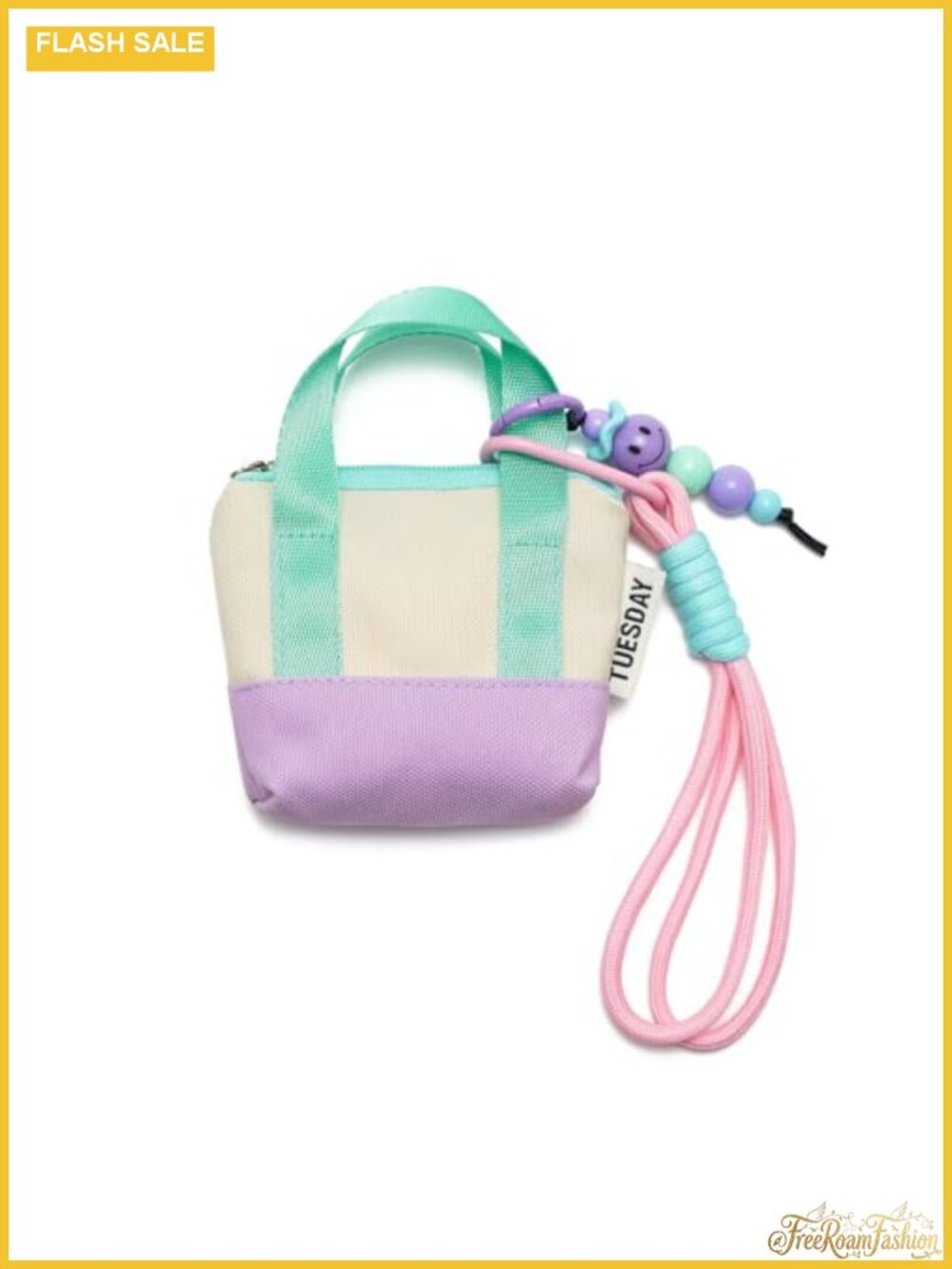 Canvas Mini Backpack Coin Purse Keychain Wristlet